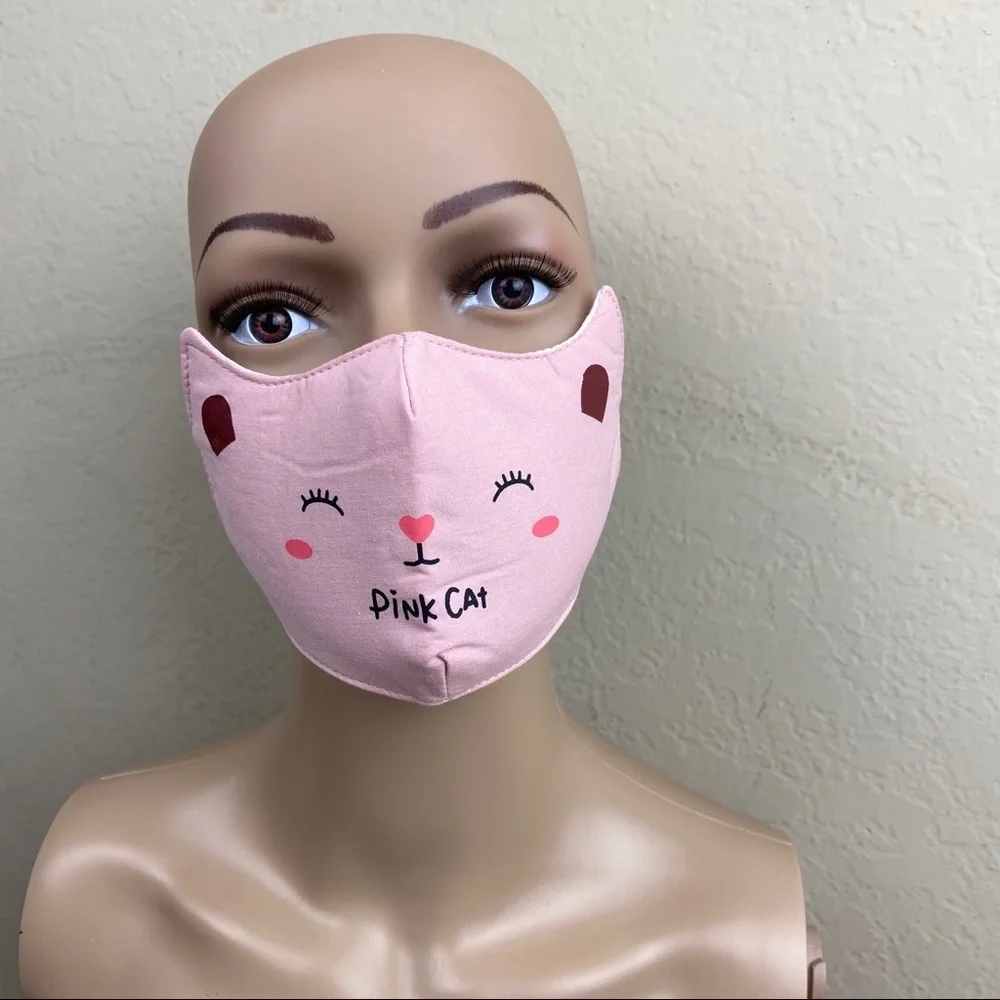 KIDS CUTE PINK CAT COTTON FACE‎ MASK